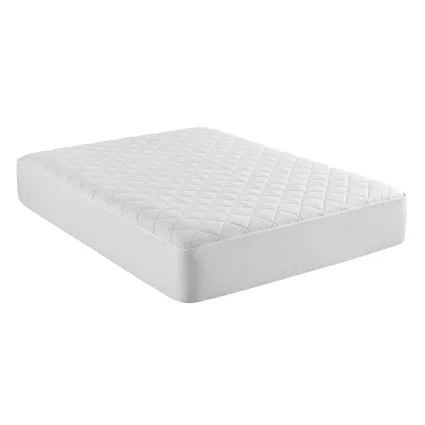 Giselle Bedding Waterproof Cotton Mattress Protector Double with Quilted Cover and 40cm Deep Fitted Skirt White