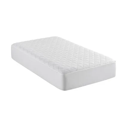 Giselle Bedding Waterproof Mattress Protector Single 100% Cotton Quilted Fitted Cover White 40cm Deep Skirt
