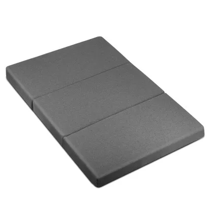 Giselle Bedding Foldable Double Mattress - Dark Grey Linen, High-Density Foam, 190x130cm, Washable Cover, Sofa Bed