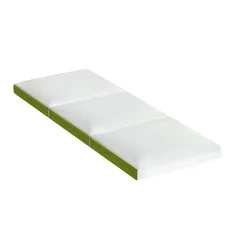 Giselle Bedding Foldable Foam Mattress - Medium-Firm, High-Density, Trifold Design, Washable Cover, 190x79x10cm, Green