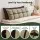 Giselle Bedding Double Headboard Pillow with Storage Wedge Reading Backrest Chenille Cushion with Adjustable Filling