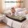 Giselle Bedding Double Headboard Pillow with Storage Wedge Reading Backrest Chenille Cushion with Adjustable Filling