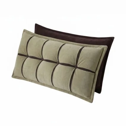 Giselle Bedding Double Headboard Pillow with Storage Wedge Reading Backrest Chenille Cushion with Adjustable Filling