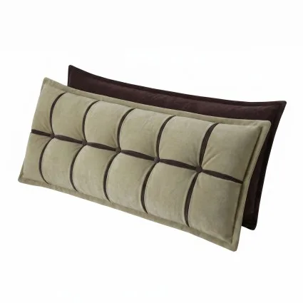 Giselle Bedding Headboard Pillow with Double-Layer Storage, Adjustable Filling and Chenille Reading Backrest Cushion
