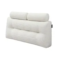 Giselle Bedding Double Wedge Pillow Headboard with Shredded Foam and Corduroy Cover