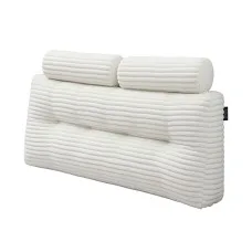 Giselle Bedding Double Wedge Pillow Headboard with Shredded Foam and Corduroy Cover