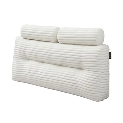 Giselle Bedding Double Wedge Pillow Headboard with Shredded Foam and Corduroy Cover
