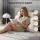 Giselle Bedding King Single Wedge Headboard Pillow with Shredded Foam, Corduroy Cover and Side Pockets