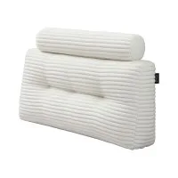 Giselle Bedding King Single Wedge Headboard Pillow with Shredded Foam, Corduroy Cover and Side Pockets