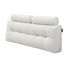 Giselle Bedding Queen Headboard Pillow with Shredded Foam Corduroy Cover and Side Pockets