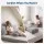 Giselle Bedding Wedge Pillow Headboard Double with Faux Rabbit Fur Cover and Dual Storage Pockets