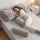 Giselle Bedding Wedge Pillow Headboard Double with Faux Rabbit Fur Cover and Dual Storage Pockets