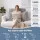 Giselle Bedding King Single Wedge Pillow Headboard with Washable Faux Rabbit Fur Cover Dual Pockets and Neck Roll