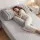 Giselle Bedding King Single Wedge Pillow Headboard with Washable Faux Rabbit Fur Cover Dual Pockets and Neck Roll