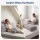 Giselle Bedding Wedge Pillow Headboard Queen with Faux Rabbit Fur Cover and Dual Storage Pockets