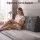 Giselle Bedding Double Headboard Pillow Backrest Cushion with Side Pockets and Shredded Foam Core Corduroy Cover