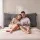 Giselle Bedding Double Headboard Pillow Backrest Cushion with Side Pockets and Shredded Foam Core Corduroy Cover