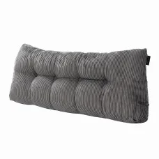 Giselle Bedding Double Headboard Pillow Backrest Cushion with Side Pockets and Shredded Foam Core Corduroy Cover