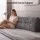 Giselle Bedding King Headboard Pillow Backrest Cushion with Shredded Foam Corduroy Cover and Side Pockets