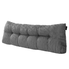 Giselle Bedding Headboard Pillow Queen Shredded Foam Backrest Cushion with Corduroy Cover and Side Pockets