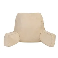 Giselle Bedding Oatmeal Reading Pillow with Armrests – Faux Suede, 1.5kg Hollowfibre, 49x49x15cm, Perfect for Dorm