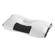 Giselle Bedding Ergonomic Contour Pillow - 48x73cm, Adjustable Neck Support, High-Density Filling, Blue & White Cover