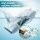 Giselle Bedding Ergonomic Contour Pillow - 48x73cm, Adjustable Neck Support, High-Density Filling, Blue & White Cover