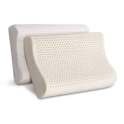Giselle Bedding Natural Latex Pillow Set of 2 - 2-Zone Contour Design, Breathable, Eco-Friendly, Anti-Dust Mite, 60x40cm