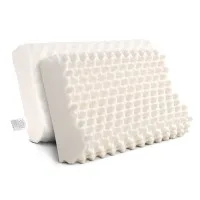 Giselle Bedding Natural Latex Pillow Twin Pack - 100% Natural, Breathable, Anti-Mite, 3-Zone Massage, Washable Cover