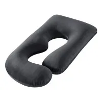 Giselle Bedding G‑Shape Pregnancy Pillow 131x70 cm Full Body Maternity Support Dark Grey (Removable Cover)