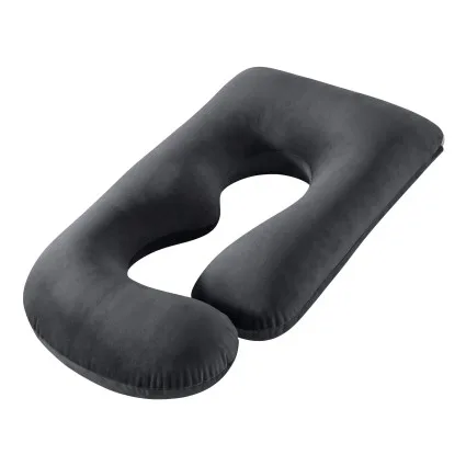 Giselle Bedding G‑Shape Pregnancy Pillow 131x70 cm Full Body Maternity Support Dark Grey (Removable Cover)