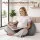 Giselle Bedding L-Shaped Pregnancy Pillow 63 x 115 cm Cotton Jersey Cover Grey for Side Sleeping Support