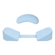 Giselle Bedding Adjustable Memory Foam Pregnancy Pillow 3-Piece with Concave Curve Design Blue