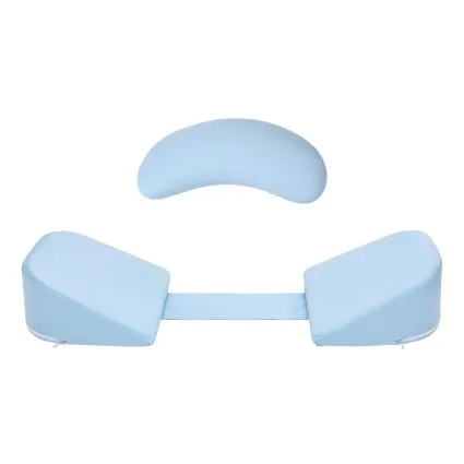 Giselle Bedding Adjustable Memory Foam Pregnancy Pillow 3-Piece with Concave Curve Design Blue