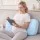 Giselle Bedding Adjustable Memory Foam Pregnancy Pillow 3-Piece with Concave Curve Design Blue