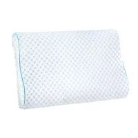 Giselle Bedding Memory Foam Contour Pillow with Cool Gel | 60x40cm | Ice Silk Cover | Relieve Neck & Shoulder Tension