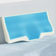 Giselle Bedding Memory Foam Contour Pillow with Cool Gel & Bamboo Cover - 60x34cm, Neck Support for All Sleepers