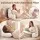 Giselle Bedding Reading Pillow with Detachable Bone Neck Roll Armrests Side Pockets Beige 100 x 27 x 60 cm