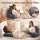Giselle Bedding Reading Pillow Grey with Detachable Neck Roll Armrests Side Pockets 100x27x60 cm Support