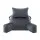 Giselle Bedding Reading Pillow Grey with Detachable Neck Roll Armrests Side Pockets 100x27x60 cm Support