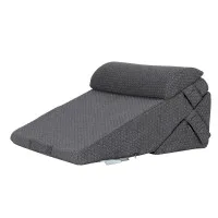 Giselle Bedding Adjustable Wedge Pillow Grey - Cooling Gel Memory Foam, 56x57x30 cm, Ergonomic Support, Washable Cover