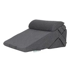 Giselle Bedding Adjustable Wedge Pillow Grey - Cooling Gel Memory Foam, 56x57x30 cm, Ergonomic Support, Washable Cover