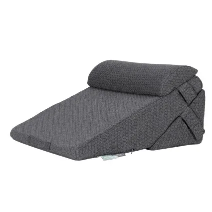 Giselle Bedding Adjustable Wedge Pillow Grey - Cooling Gel Memory Foam, 56x57x30 cm, Ergonomic Support, Washable Cover