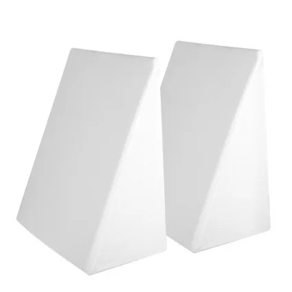 Giselle Bedding Wedge Pillow Twin Pack - White, Waterproof, Cool Gel Memory Foam, 62x64x30cm for Back & Leg Support