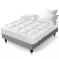 Giselle Bedding Double Bamboo Mattress Topper - 1000GSM, 5cm Thick, Anti-Allergy, Dust Mite Resistant, Breathable