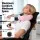 Wanderlite Travel Pillow Memory Foam Neck Support with Washable Cover Adjustable Drawstring Storage Bag Pink