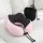 Wanderlite Travel Pillow Memory Foam Neck Support with Washable Cover Adjustable Drawstring Storage Bag Pink