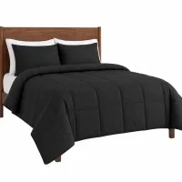 Giselle Bedding Queen Quilt 200GSM Bamboo Microfibre Lightweight All Season Black Baffle Box Doona