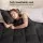 Giselle Bedding Super King Quilt 200GSM Bamboo Microfibre Lightweight All Season Black Baffle Box Construction