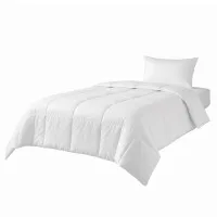 Giselle Bedding Single Quilt Duck Down Feather Doona Insert 200GSM Summer Cotton Cover Baffle Box Design